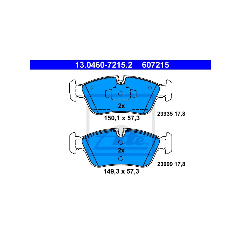 Jeu de 4 plaquettes de frein avant ATE 13.0460-7215.2