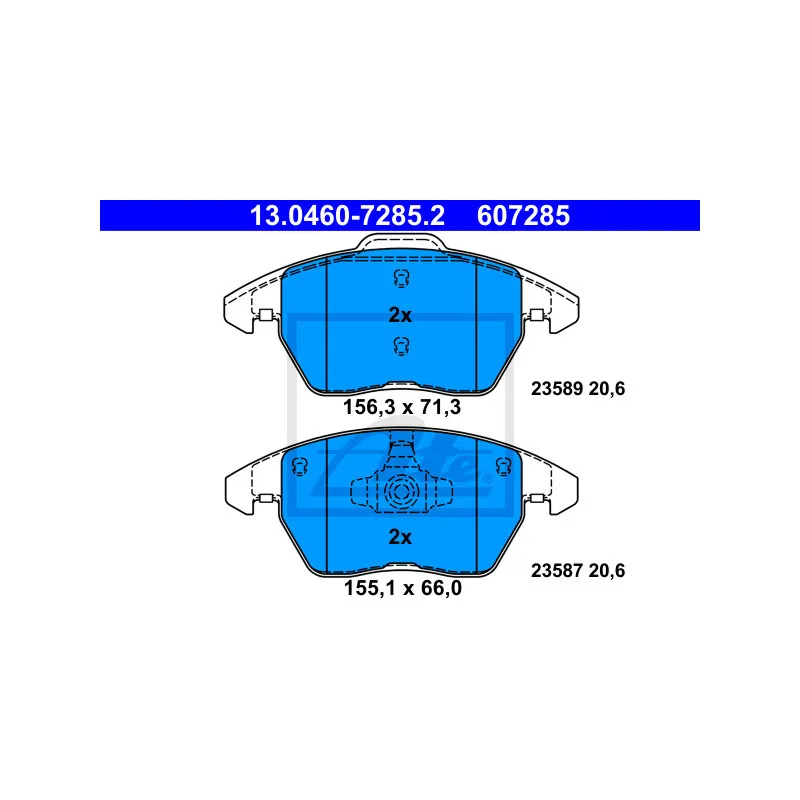 Jeu de 4 plaquettes de frein avant ATE 13.0460-7285.2
