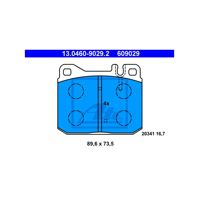 Jeu de 4 plaquettes de frein avant ATE 13.0460-9029.2