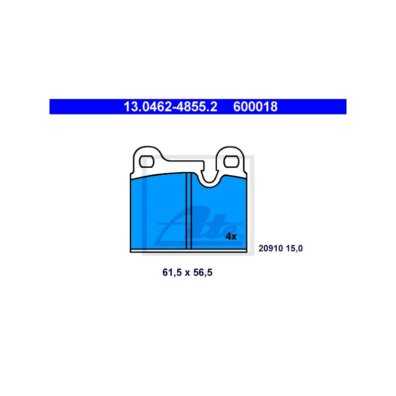 Jeu de 4 plaquettes de frein avant ATE 13.0462-4855.2
