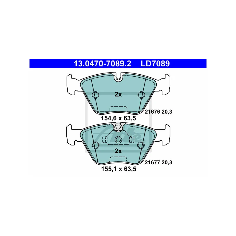 Jeu de 4 plaquettes de frein avant ATE 13.0470-7089.2