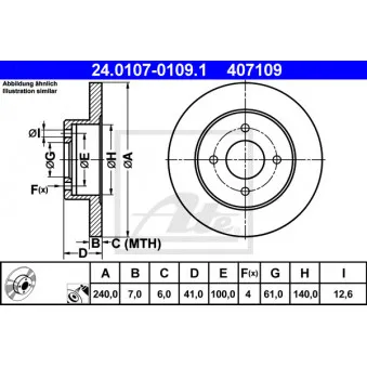 Jeu de 2 disques de frein arrière ATE 24.0107-0109.1