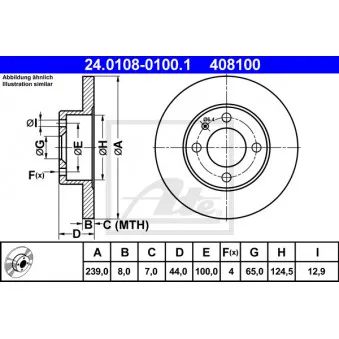 Jeu de 2 disques de frein avant ATE 24.0108-0100.1