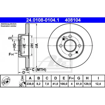 Jeu de 2 disques de frein avant ATE 24.0108-0104.1