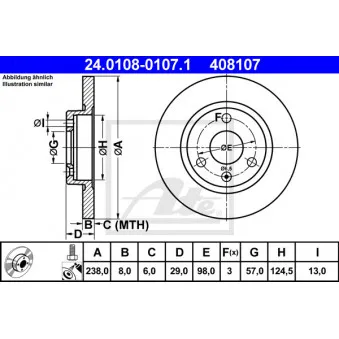 Jeu de 2 disques de frein avant ATE 24.0108-0107.1