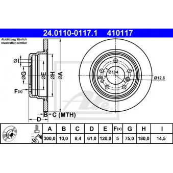 Jeu de 2 disques de frein arrière ATE 24.0110-0117.1