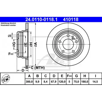 Jeu de 2 disques de frein arrière ATE 24.0110-0118.1