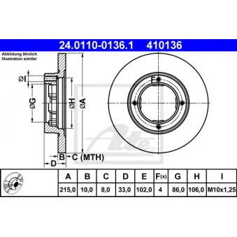 Jeu de 2 disques de frein avant ATE 24.0110-0136.1