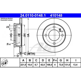 Jeu de 2 disques de frein avant ATE 24.0110-0148.1