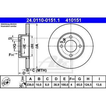 Jeu de 2 disques de frein avant ATE 24.0110-0151.1