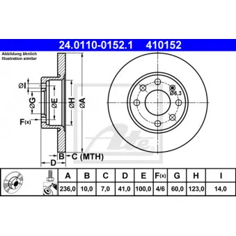 Jeu de 2 disques de frein avant ATE 24.0110-0152.1