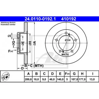 Jeu de 2 disques de frein avant ATE 24.0110-0192.1