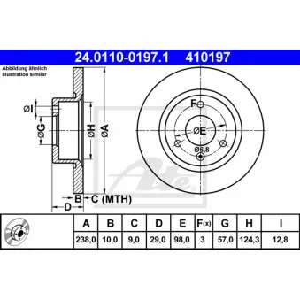 Jeu de 2 disques de frein avant ATE 24.0110-0197.1