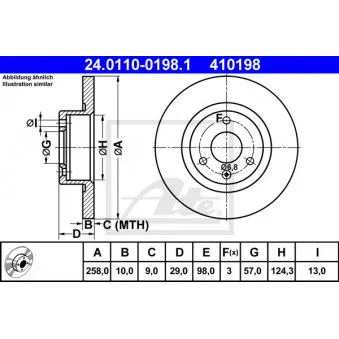 Jeu de 2 disques de frein avant ATE 24.0110-0198.1