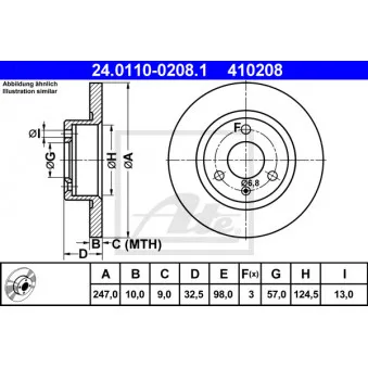 Jeu de 2 disques de frein avant ATE 24.0110-0208.1