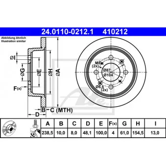 Jeu de 2 disques de frein arrière ATE 24.0110-0212.1