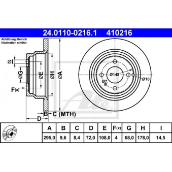 Jeu de 2 disques de frein arrière ATE 24.0110-0216.1