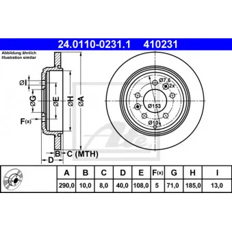 Jeu de 2 disques de frein arrière ATE 24.0110-0231.1