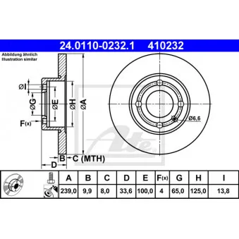 Jeu de 2 disques de frein avant ATE 24.0110-0232.1