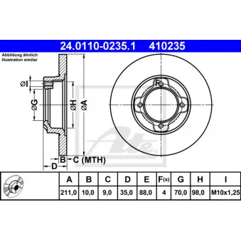 Jeu de 2 disques de frein avant ATE 24.0110-0235.1