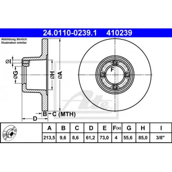 Jeu de 2 disques de frein avant ATE 24.0110-0239.1
