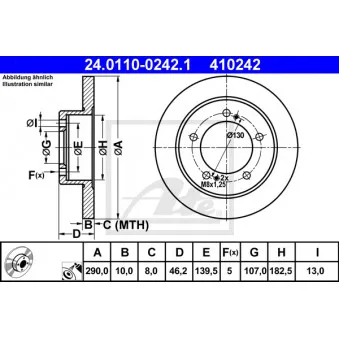 Jeu de 2 disques de frein avant ATE 24.0110-0242.1