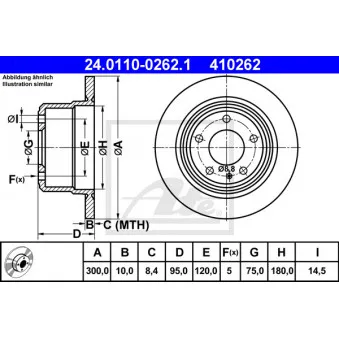 Jeu de 2 disques de frein arrière ATE 24.0110-0262.1
