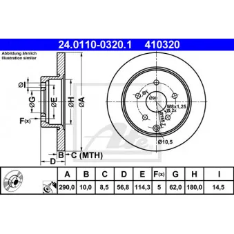 Jeu de 2 disques de frein arrière ATE 24.0110-0320.1