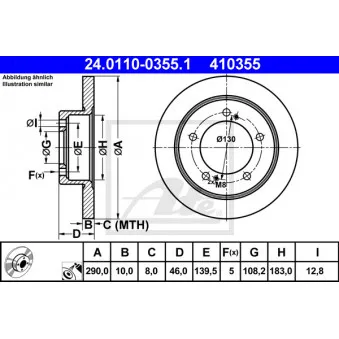 Jeu de 2 disques de frein avant ATE 24.0110-0355.1