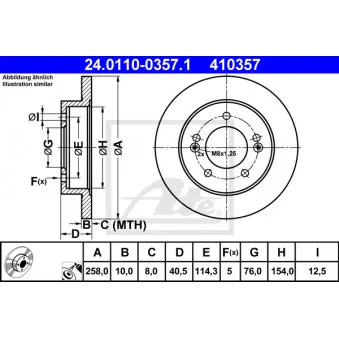 Jeu de 2 disques de frein arrière ATE 24.0110-0357.1