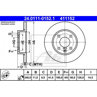 Jeu de 2 disques de frein avant ATE 24.0111-0152.1