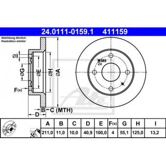 Jeu de 2 disques de frein avant ATE 24.0111-0159.1