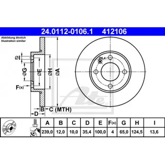 Jeu de 2 disques de frein avant ATE 24.0112-0106.1
