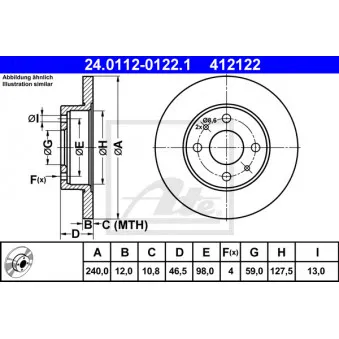 Jeu de 2 disques de frein avant ATE 24.0112-0122.1