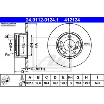 Jeu de 2 disques de frein avant ATE 24.0112-0124.1