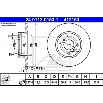 Jeu de 2 disques de frein avant ATE 24.0112-0153.1