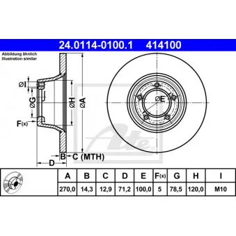 Jeu de 2 disques de frein avant ATE 24.0114-0100.1