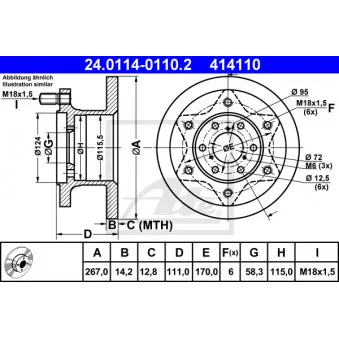 Jeu de 2 disques de frein avant ATE 24.0114-0110.2
