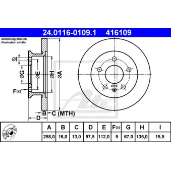 Jeu de 2 disques de frein avant ATE 24.0116-0109.1