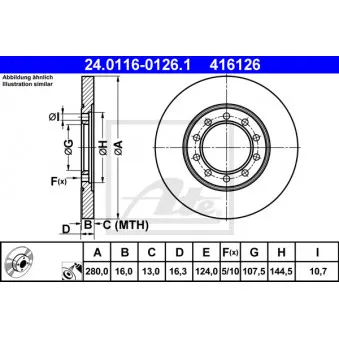 Jeu de 2 disques de frein arrière ATE 24.0116-0126.1