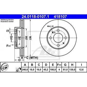 Jeu de 2 disques de frein avant ATE 24.0118-0107.1
