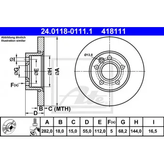 Jeu de 2 disques de frein avant ATE 24.0118-0111.1