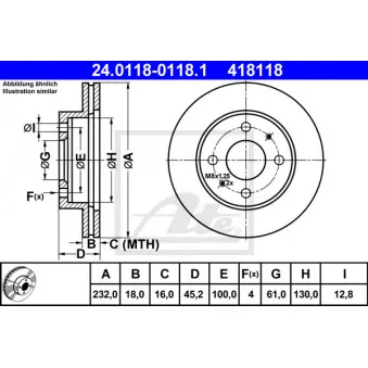 Jeu de 2 disques de frein avant ATE 24.0118-0118.1