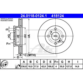 Jeu de 2 disques de frein avant ATE 24.0118-0124.1
