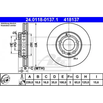 Jeu de 2 disques de frein avant ATE 24.0118-0137.1