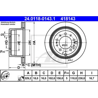 Jeu de 2 disques de frein arrière ATE 24.0118-0143.1