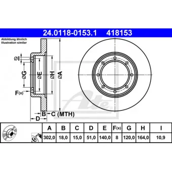 Jeu de 2 disques de frein arrière ATE 24.0118-0153.1