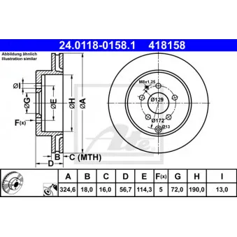 Jeu de 2 disques de frein arrière ATE 24.0118-0158.1