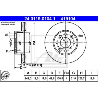 Jeu de 2 disques de frein avant ATE 24.0119-0104.1