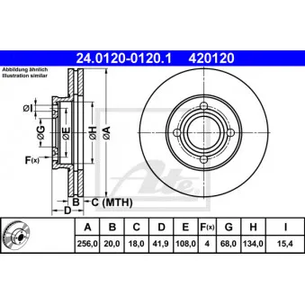 Jeu de 2 disques de frein avant ATE 24.0120-0120.1